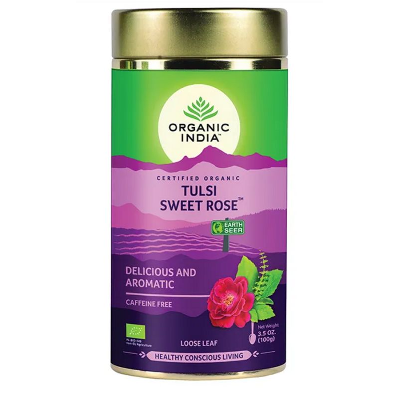 Tulsi SWEET ROSE Édes Rózsa, szálas bio tea, 100g - Organic India