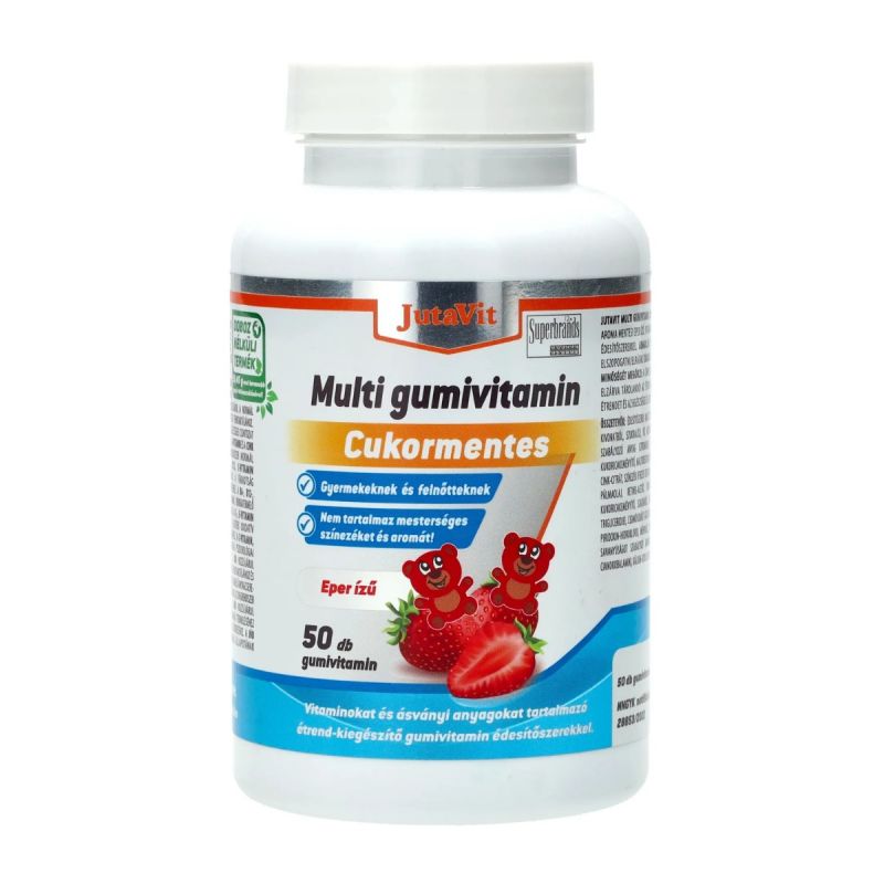 Jutavit Multi gumivitamin eper ízű cukormentes 50 db