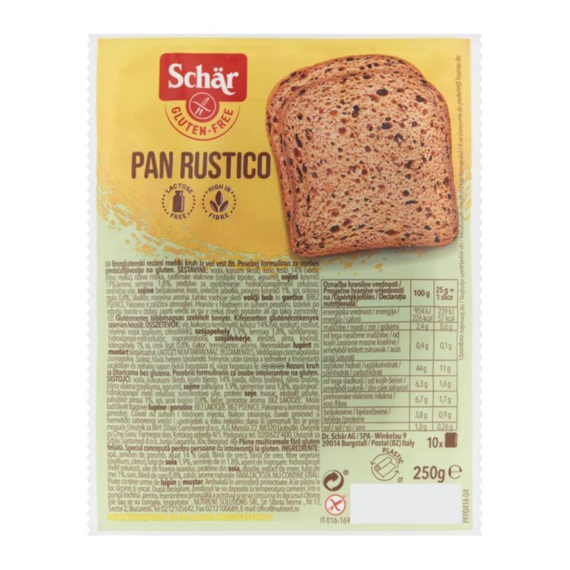 Schar Pan Rustico Gluténmentes Kenyér 250 g