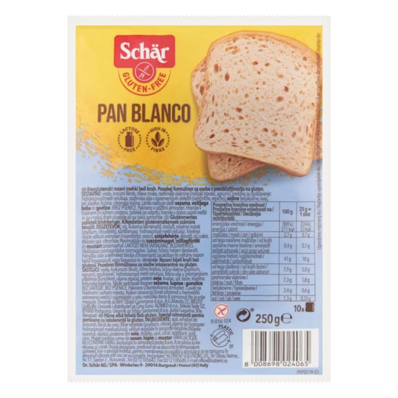 Schar Gluténmentes Kenyér Pan Blanco 250 g