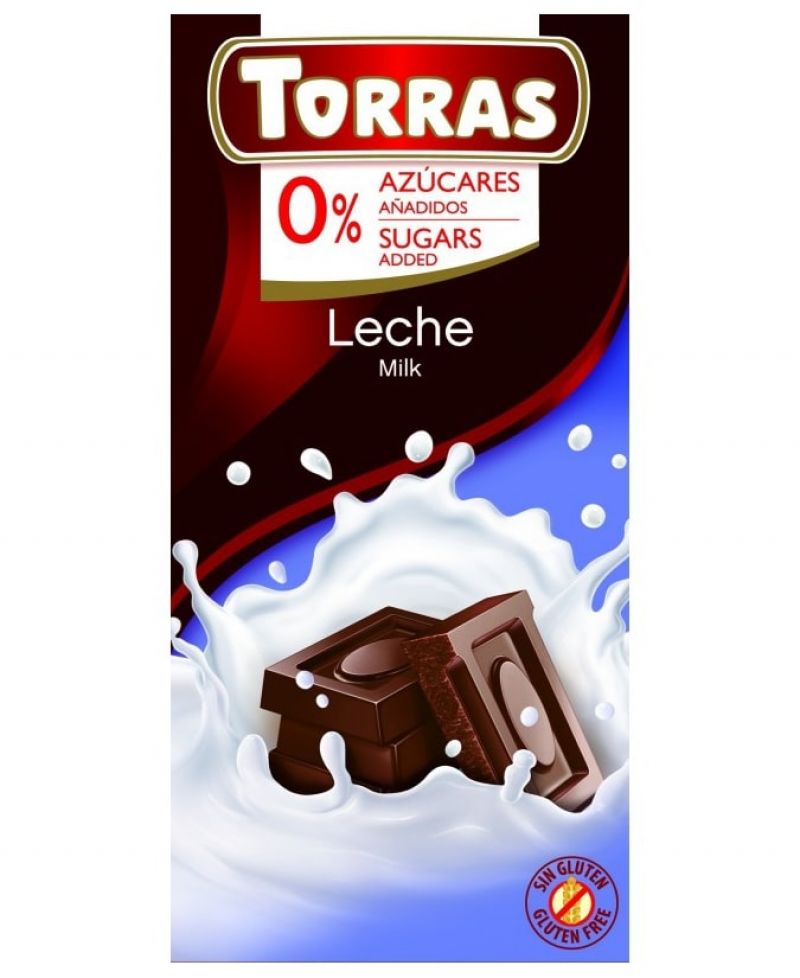 Torras Tejcsokoládé hozzáadott cukor nélkül 75 g