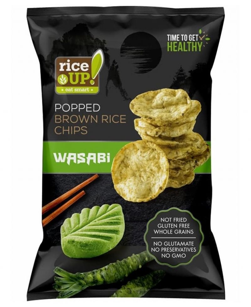 Rice Up Barna rizs chips wasabi 60 g