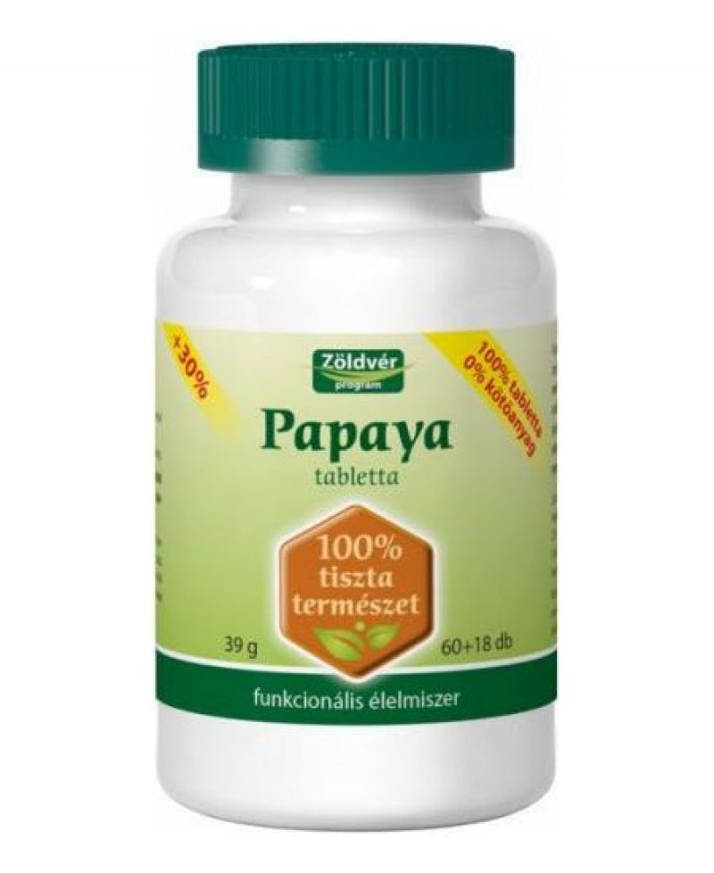Viva Natura Zöldvér 100%-os Papaya Tabletta 78 db