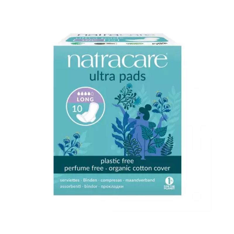 Natracare BIO egészségügyi szárnyas betét, hosszú (10db)