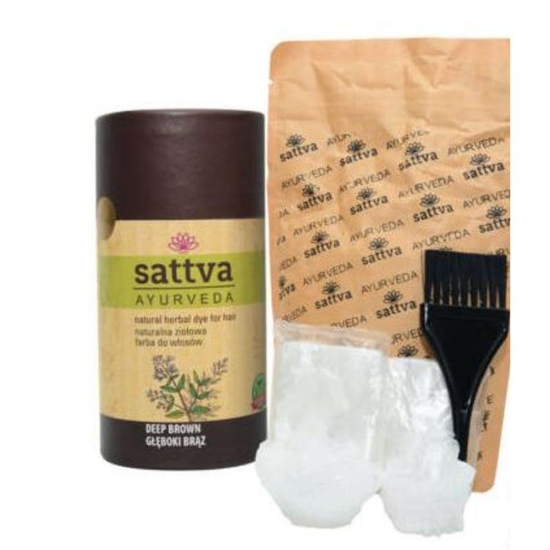 Henna - Természetes növényi hajfesték - mélybarna 150g - Sattva Ayurveda