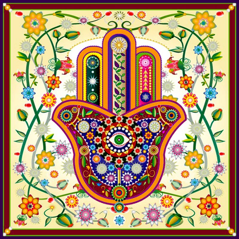 Mandala falikép - Fatima keze