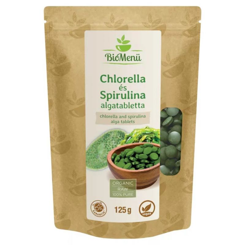 BIOMENÜ Bio chlorella és spirulina alga tabletta 250 db