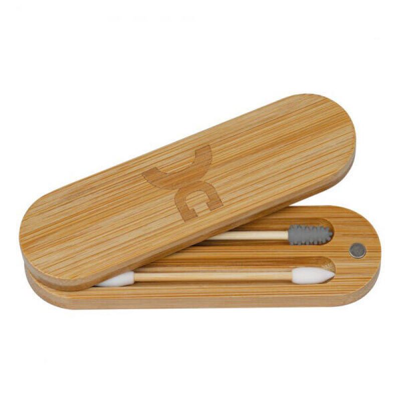 Croll&Denecke újrahasználható szilikon kozmetikai pálcika bambusz tartóban