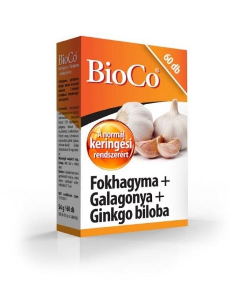 BioCo Fokhagyma+Galagonya+Ginkgo biloba 60 db