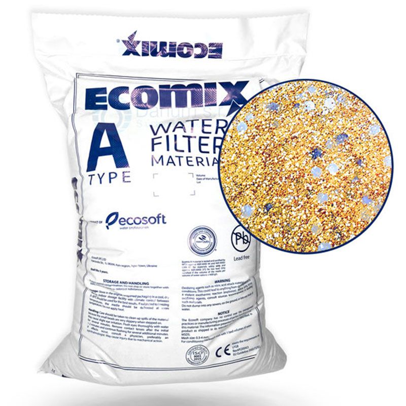 Ecomix-A vízlágyító, ammónia-, vas- mangánmentesítő szűrőtöltet 25 liter