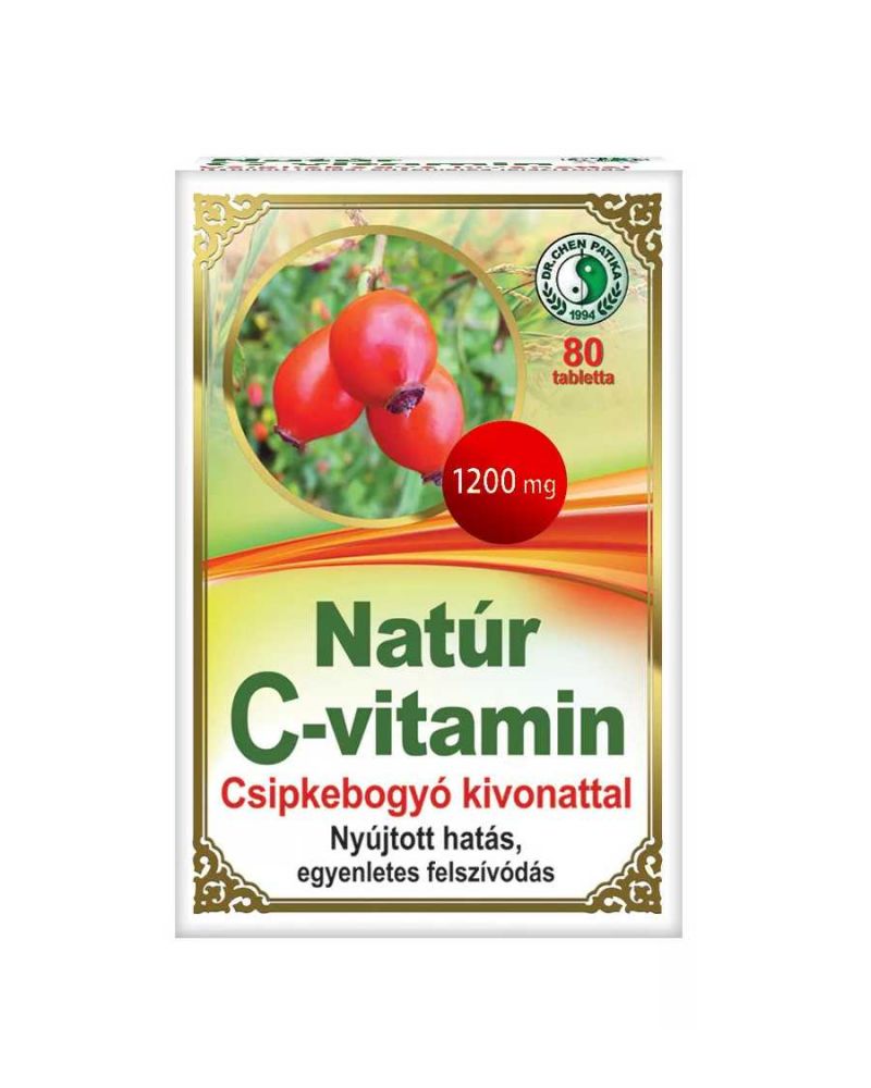 Dr. Chen Natúr C-vitamin Csipkebogyó Kivonattal 80 db
