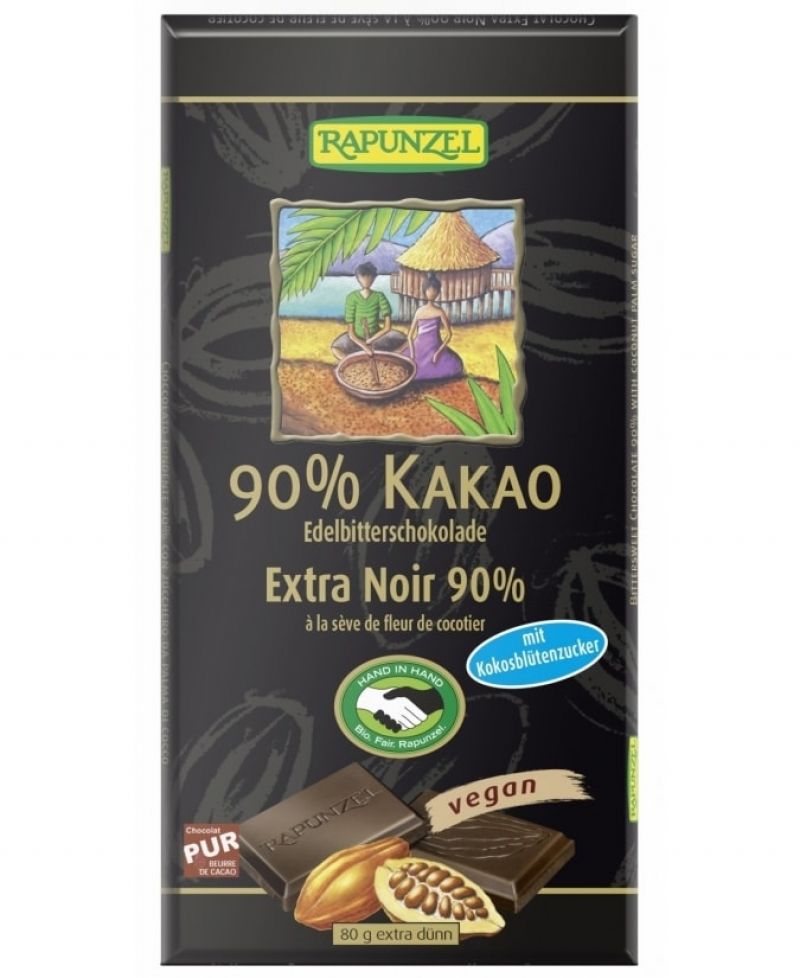 Rapunzel Keserűcsokoládé 90% BIO 80 g
