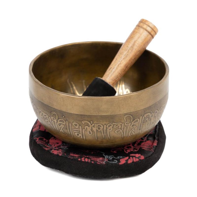 Kézzel készült tibeti hangtál, Buddha gravírozással, 11 cm - Bodhi