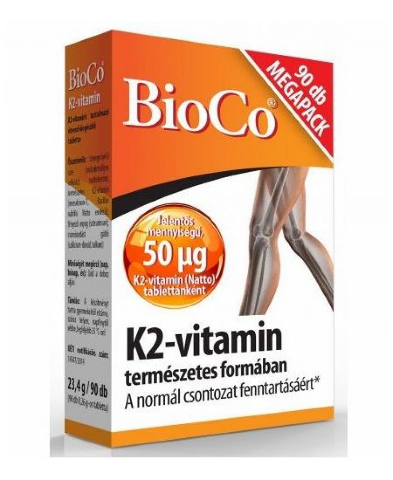 BioCo K2-vitamin 50mcg tabletta 90 db