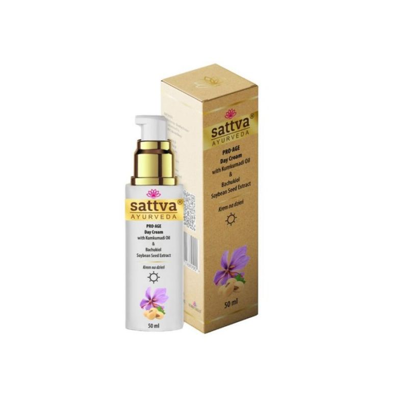 Pro-Age nappali krém - Kumkumadi, Bakuchiol és Szójabab - 50 ml - Sattva Ayurveda