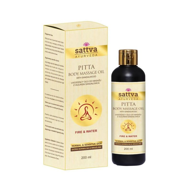 Ajurvédikus Pitta masszázsolaj - Szantál - 200 ml - Sattva Ayurveda