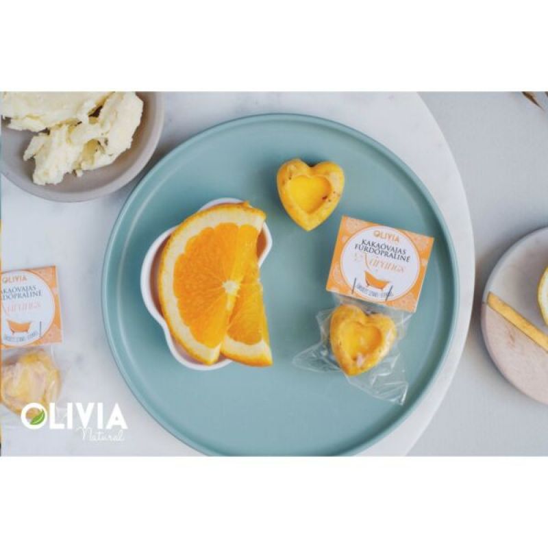 Olivia Natural kakaóvajas fürdőpraliné, narancs, 20g