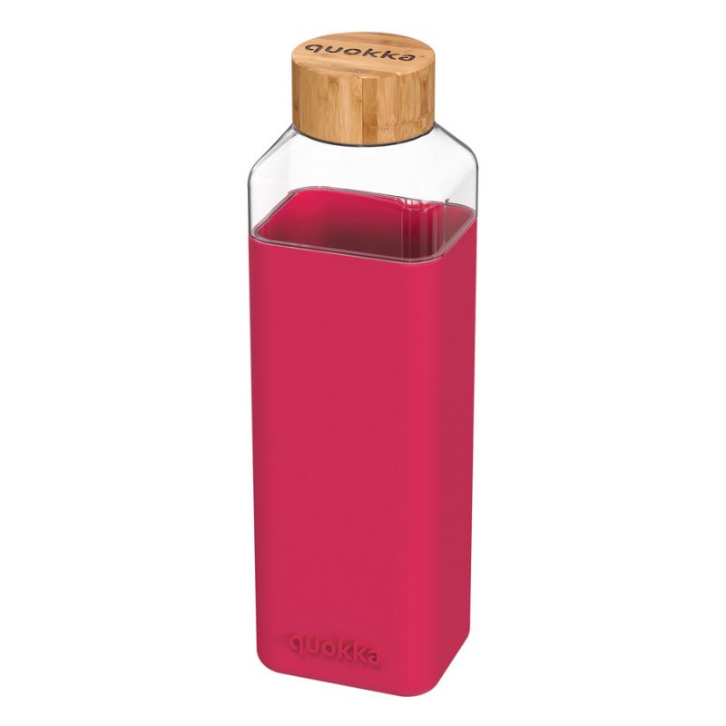 Üveg kulacs szilikon borítással STORM 700 ml - Maroon - Quokka