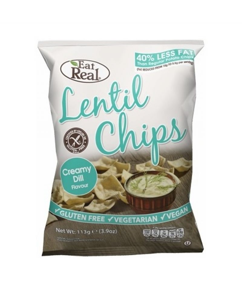 Eat Real Lencse Chips Tejszínes Kapros 40 g