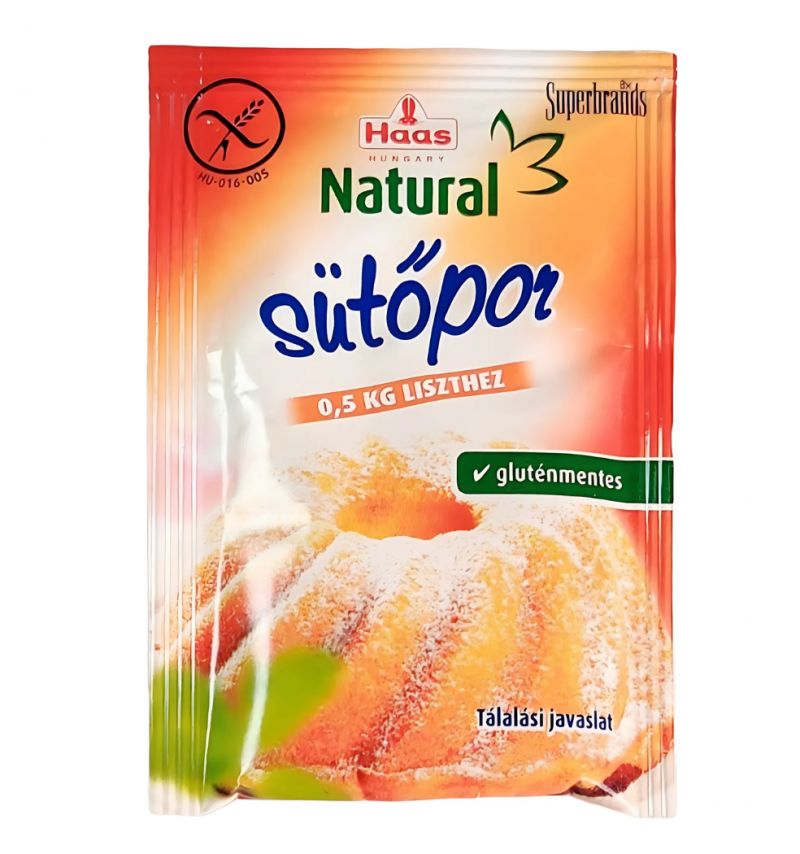 Haas Natural Gluténmentes Sütőpor 12 g
