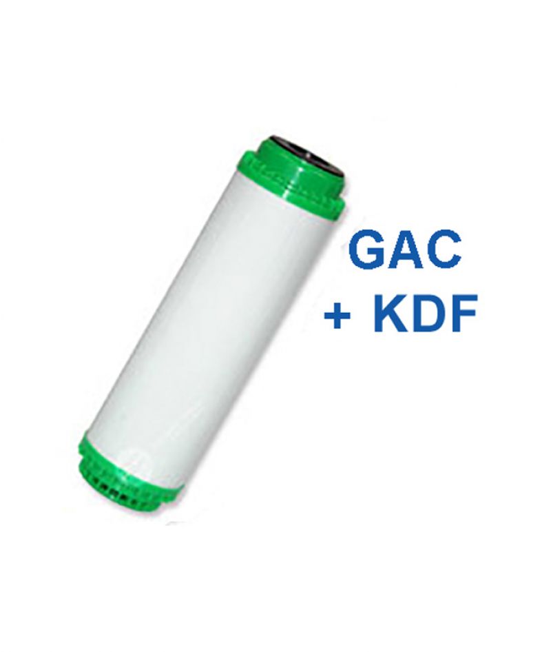 GAC aktívszén+KDF szűrőbetét 10″