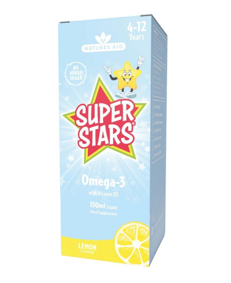 Natures Aid Super Stars Gyermek Omega-3+D3-vitamin 150 ml