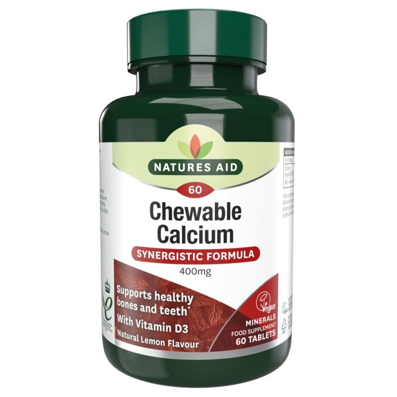 Natures Aid rágható Kalcium tabletta D3-vitaminnal 60 db