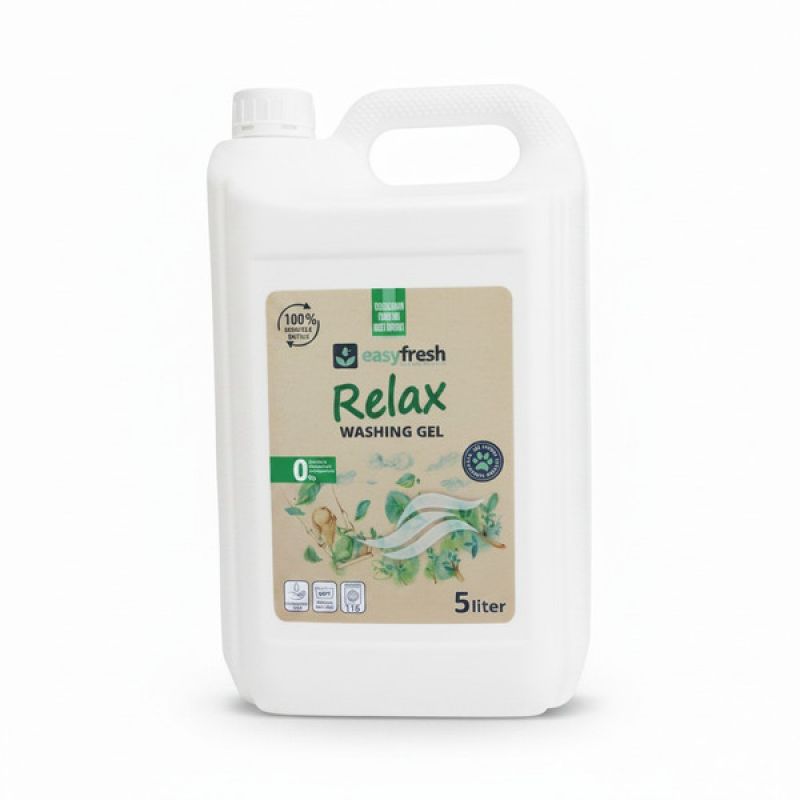 Easy Fresh mosógél, Relax színmentes, hipoallergén illattal, 5l