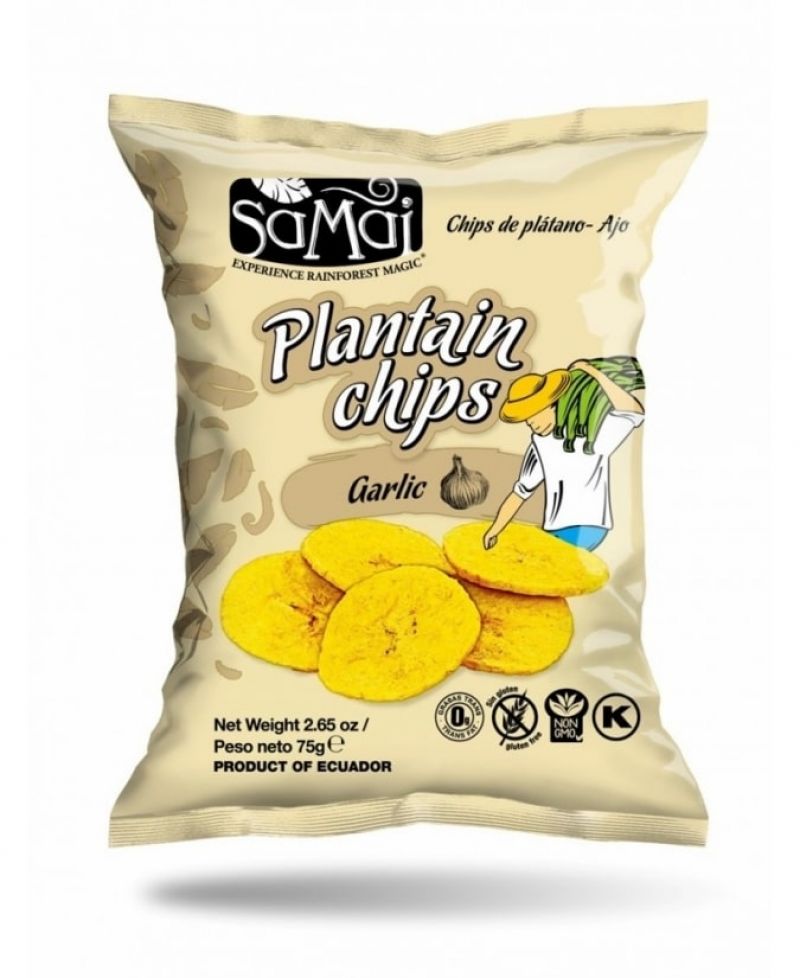 Samai Plantain Főzőbanán Chips Fokhagymás 75 g