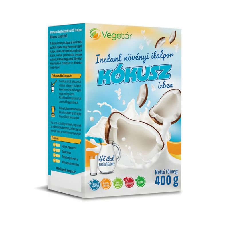 Vegetár Kókusz ízű instant növényi italpor 400 g
