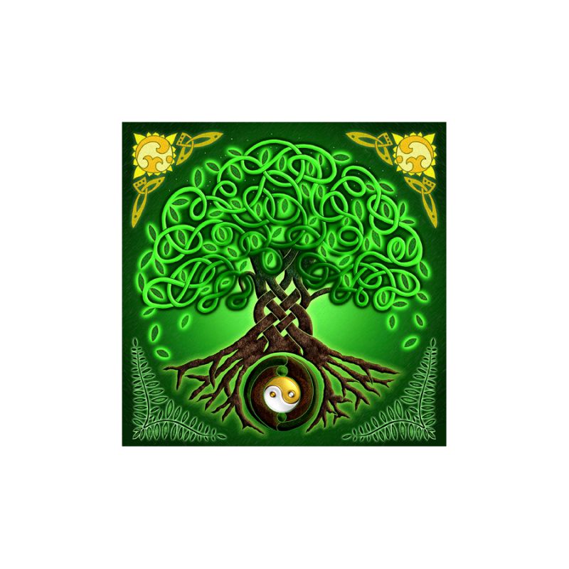 Mandala hűtőmágnes - Életfa zöld