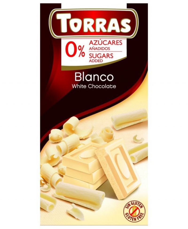Torras Fehércsokoládé hozzáadott cukor nélkül 75 g
