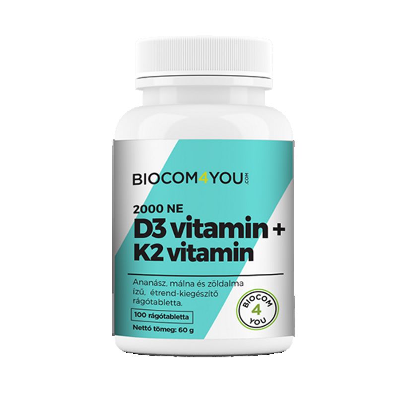 Vitamin D3 2000 IU+K2 100 tabletta - Biocom