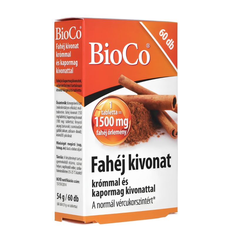 Bioco Fahéj kivonat krómmal + kapormag kivonattal tabletta 60 db