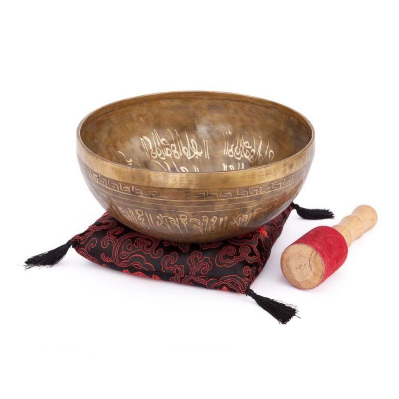 Kézzel készült tibeti hangtál, Élet Virága gravírozással, 23 cm - Bodhi