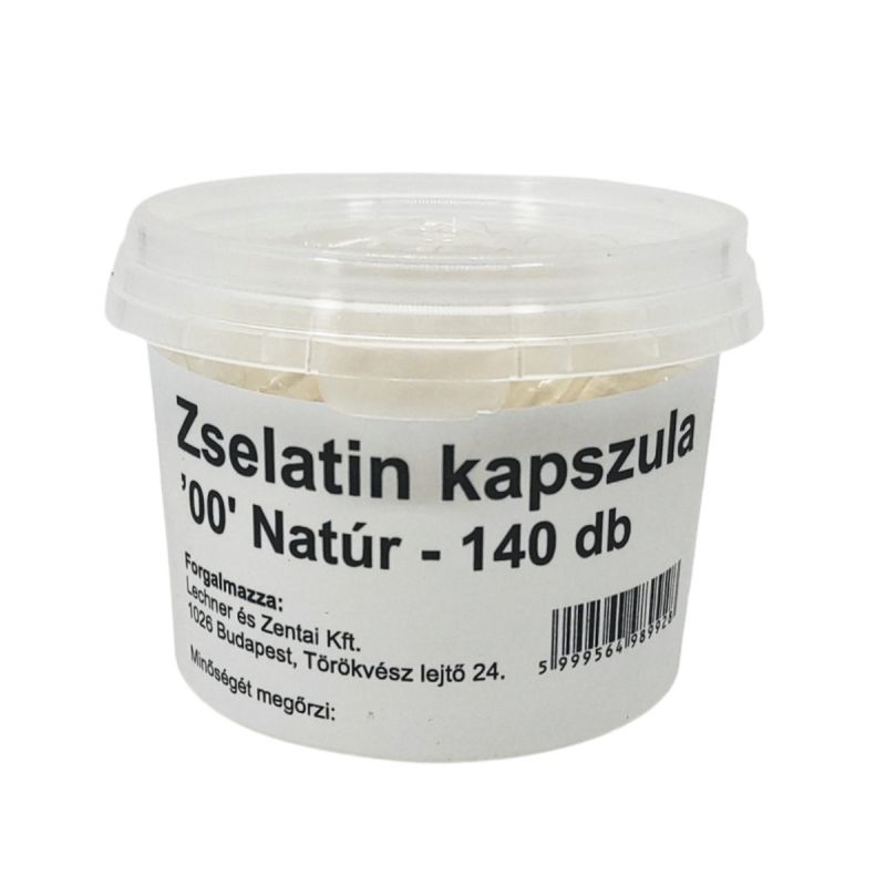 Natúr üres zselatin kapszula 00 méretű 140 db
