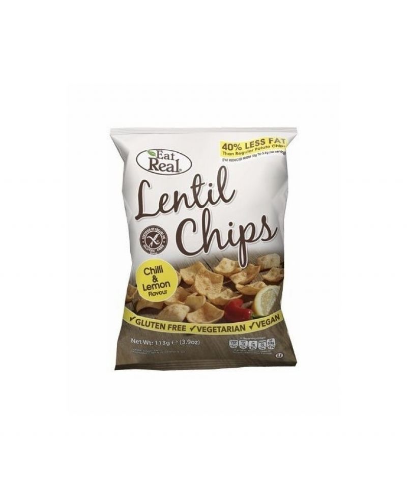 Eat Real Lencse Chips Chili és Citrom 40 g