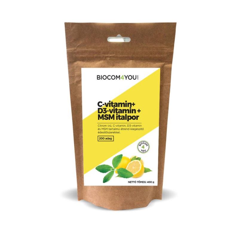 C-Vitamin+D3-Vitamin+MSM Italpor utántöltő, 400 g - Biocom