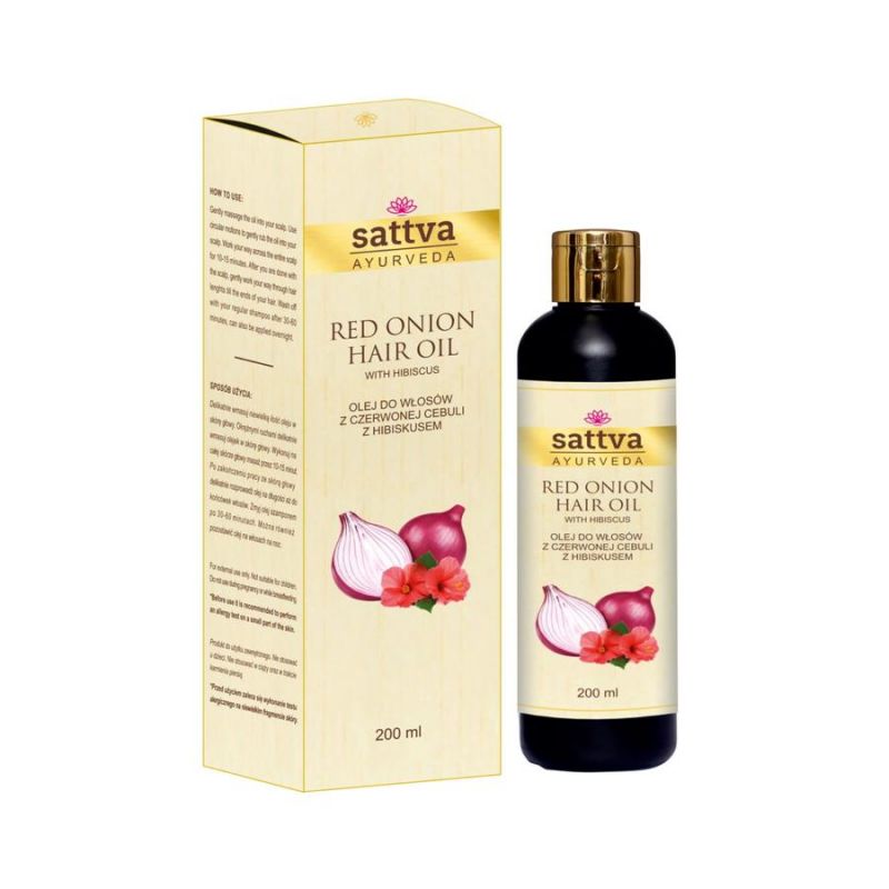 Vöröshagymamag hajolaj hibiszkusszal 200ml - Sattva Ayurveda