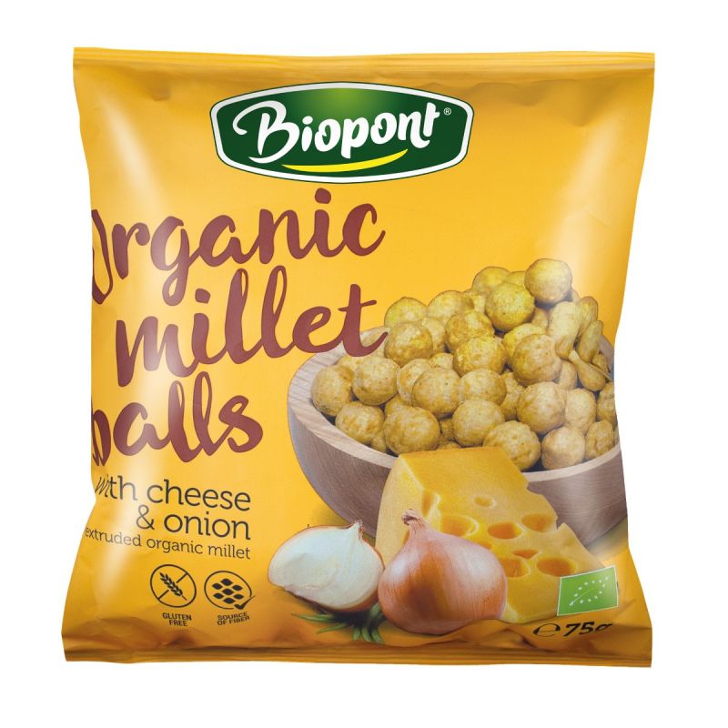 Biopont Bio Extrudált Sajtos-Hagymás Kölesgolyó 75 g