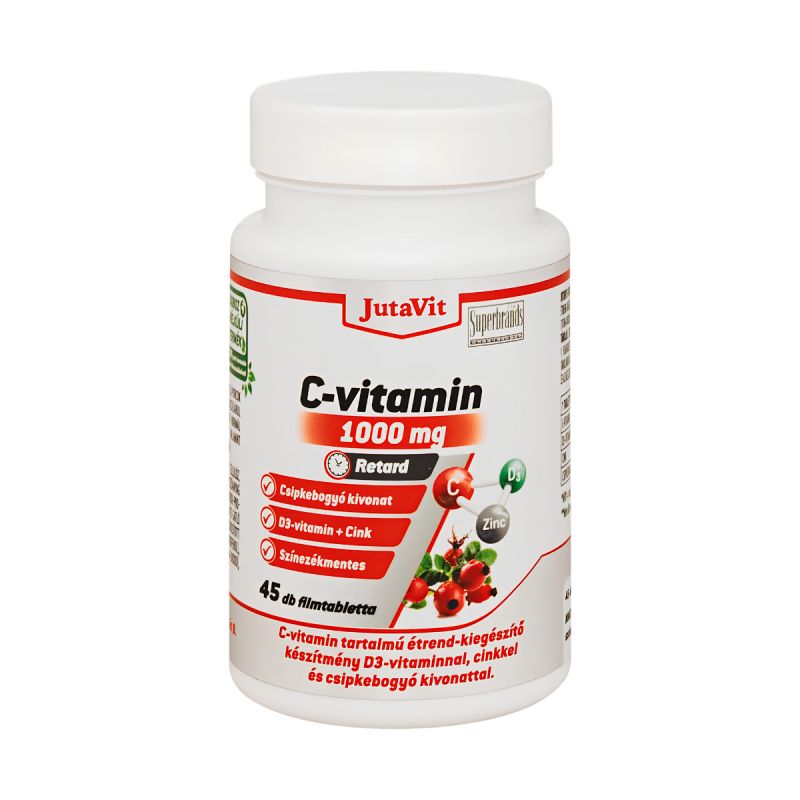 JutaVit C-vitamin 1000 mg Retard + D3-vitamin + Cink + Csipkebogyó 45 tabletta