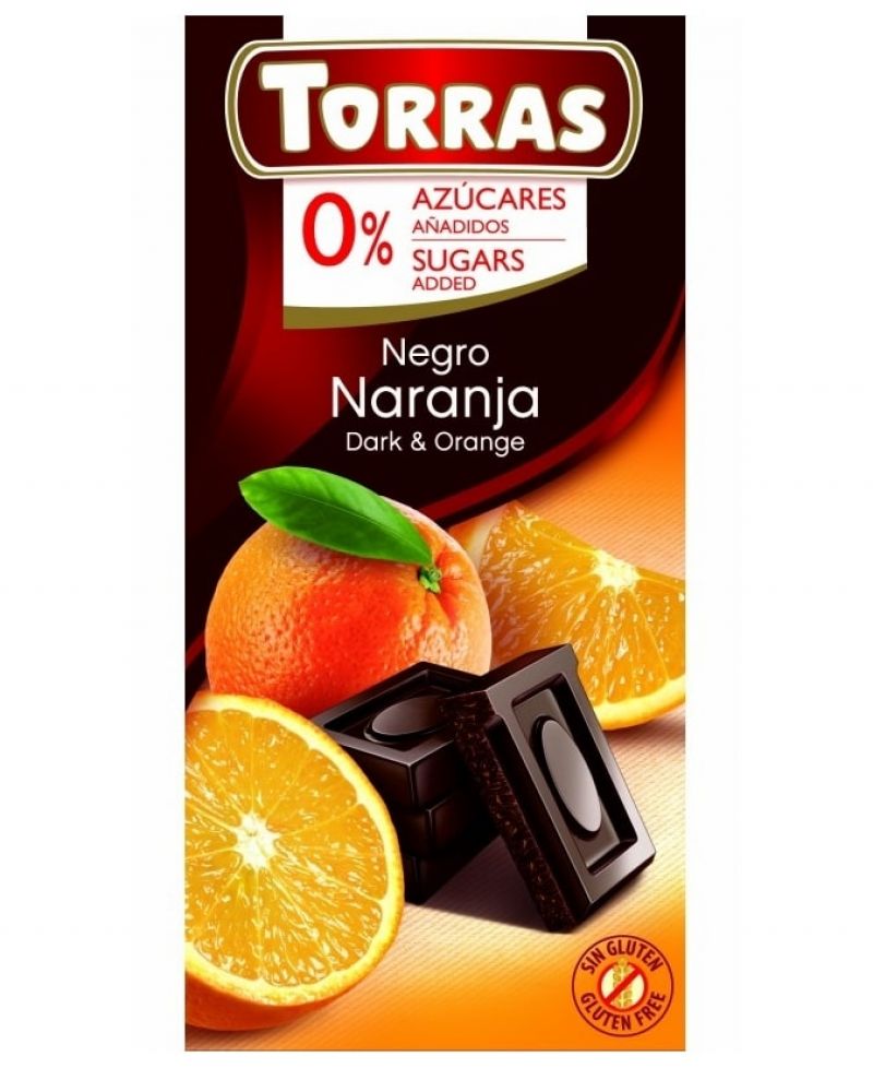 Torras Narancsos étcsokoládé hozzáadott cukor nélkül 75 g