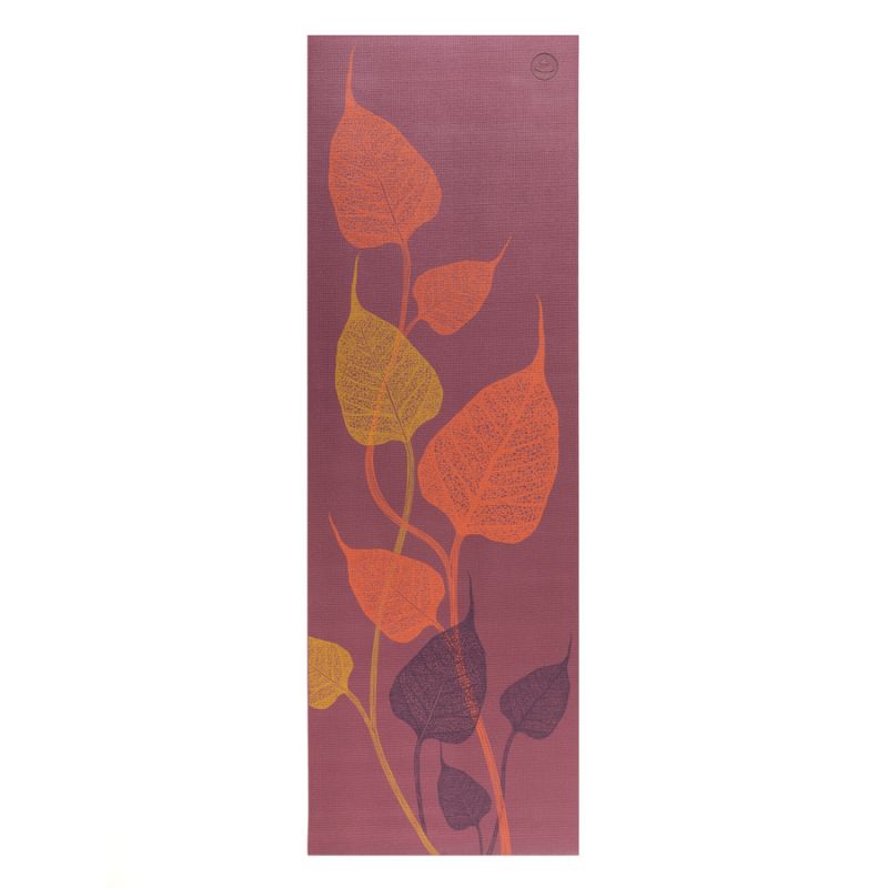 Bodhi Leela jógaszőnyeg LEAVES - Red Plum