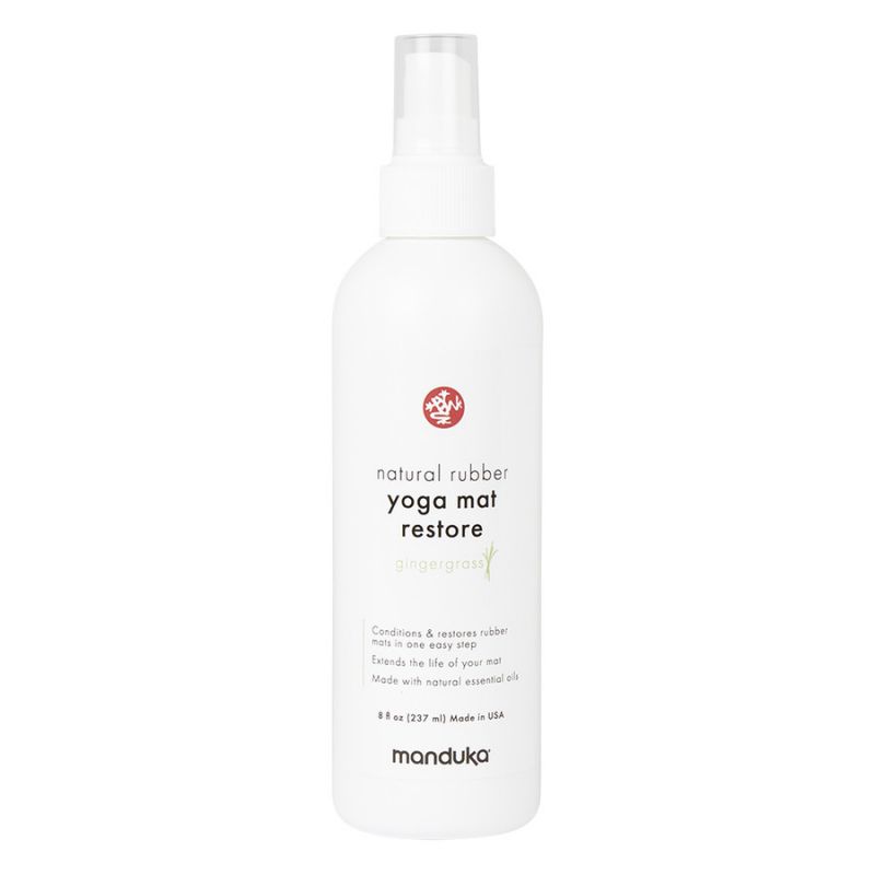 Jógaszőnyeg tisztító spray kaucsuk - RESTORE - Gingergrass - Manduka (237ml)