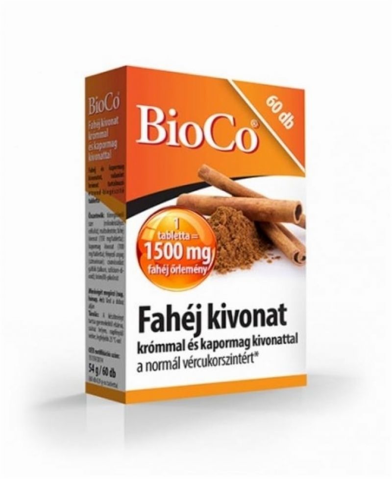 Bioco Fahéj kivonat krómmal + kapormag kivonattal tabletta 60 db