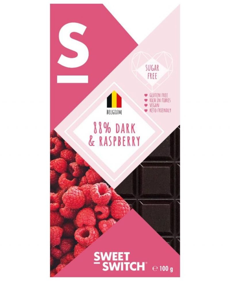 Sweet Switch Étcsokoládé 88% málnás 100 g - Szav. ideje: 2024. 05. 25.
