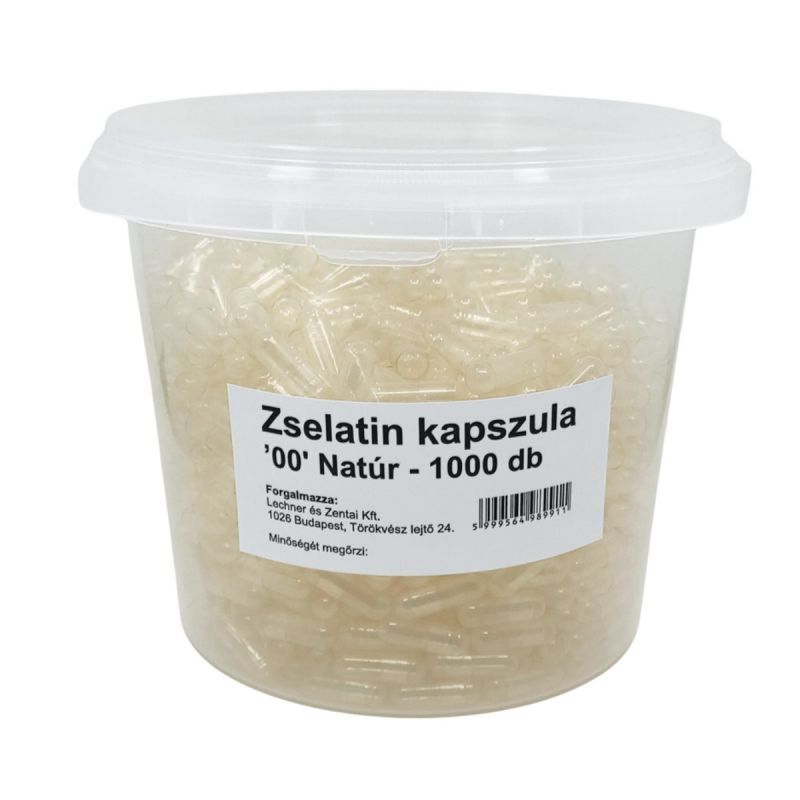 Natúr üres zselatin kapszula 00 méretű 1000 db