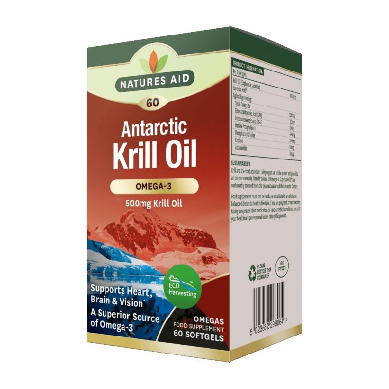 Natures Aid Krill olaj 500 mg lágykapszula 60 db
