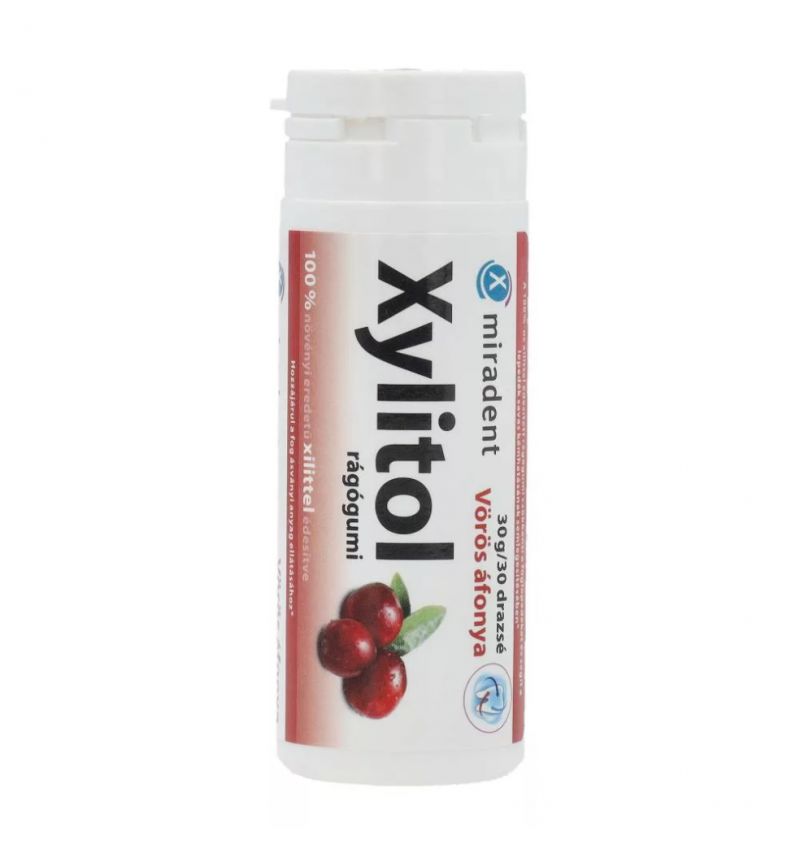 Miradent Xylitol rágógumi vörös áfonya 30 db