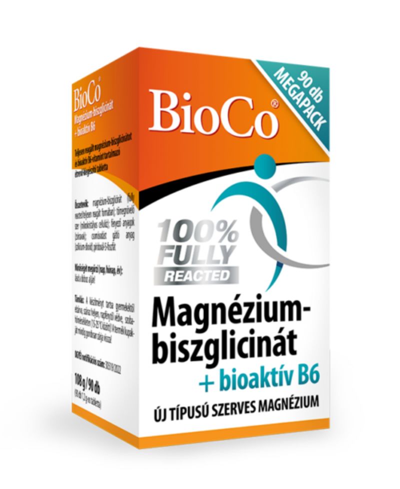 Bioco Magnézium-biszglicinát+bioaktív B6-vitamin tabletta Megapack 90 db